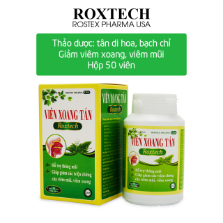 Viên Xoang Tán Roxtech thảo dược tân di hoa, bạch chỉ giúp thông mũi, giảm viêm mũi dị ứng, viêm xoang - 50 viên thumbnail