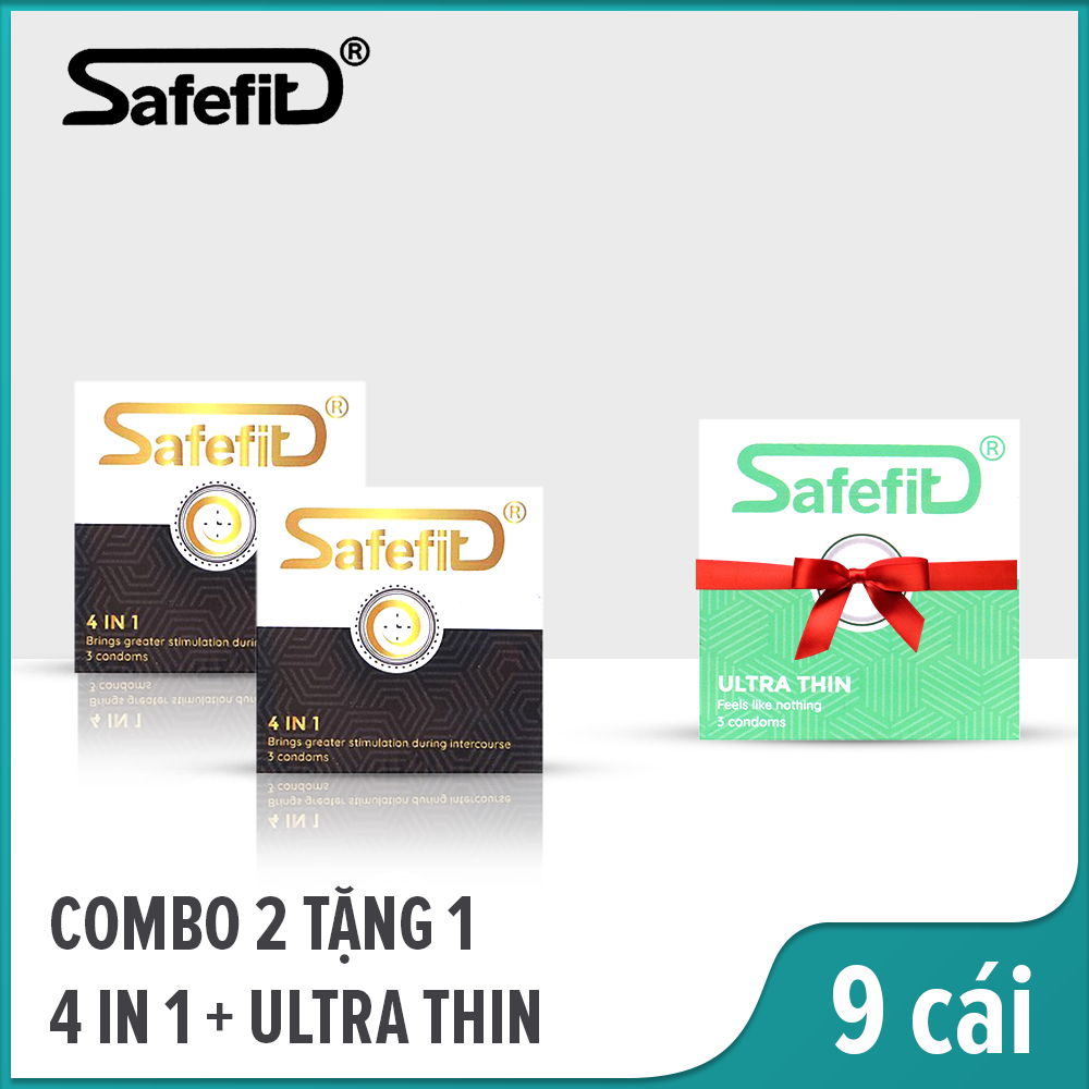 Combo 2 hộp Bao cao su SafeFit 4 in 1 (3C)