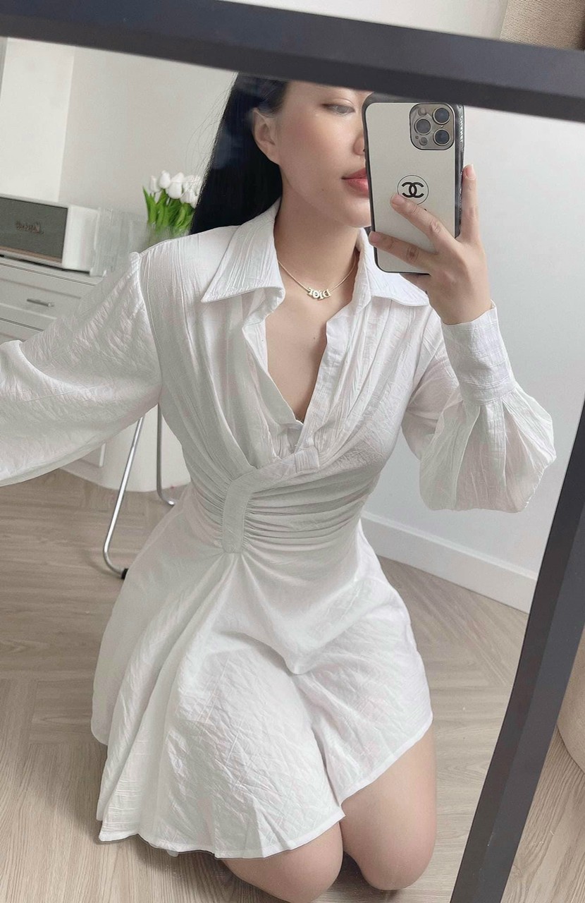 ĐẦM KIỂU CỔ SƠ MI TAY DÀI CAO CẤP