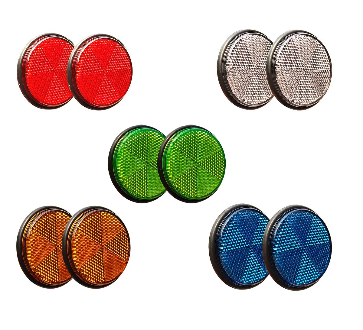 [HCM]Bộ 2 mắt mèo tròn phản quang + path gắn xe máy ( Chọn màu )