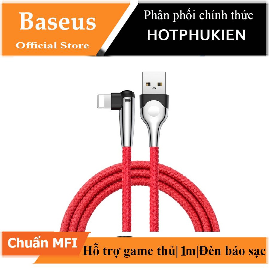 [HCM]Dây cáp sạc nhanh lightning  hiệu Baseus MVB dài 1m cho iPhone / iPad (hỗ trợ game thủ đầu gập 90 độ truyền dữ liệu chống đứt gãy sạc nhanh 3A) (Bảo hành 03 tháng 1 đổi 1) - Phân phối bởi Hotpukien