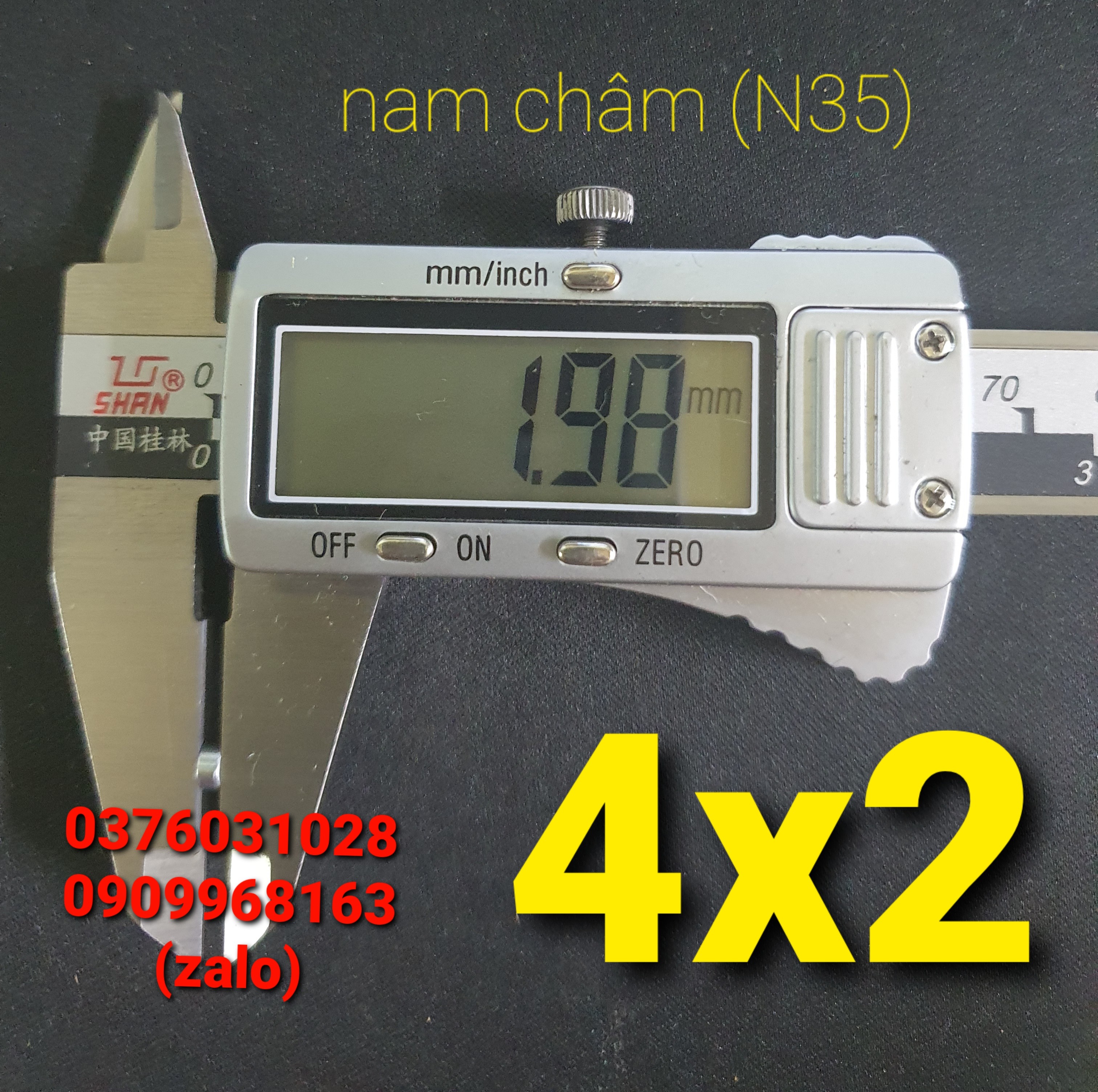 [HCM]Nam châm vĩnh cửu (N35) 4x2 (hộp 20 viên)