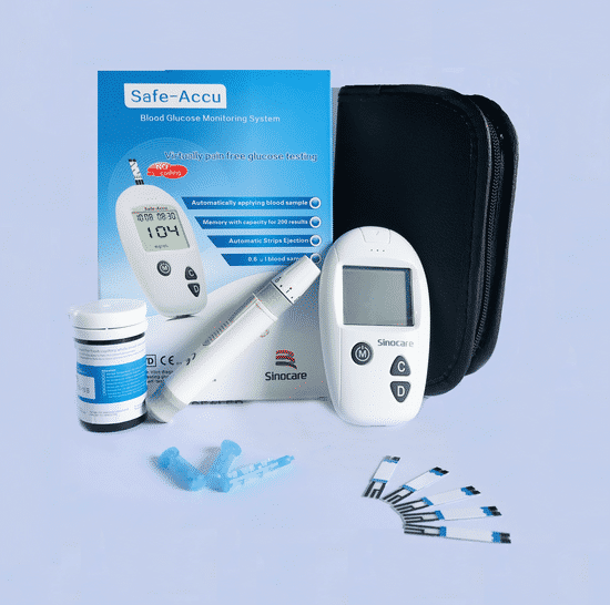 Máy Đo Đường Huyết Sinocare Safe Accu (50 Que Và 50 Kim)
