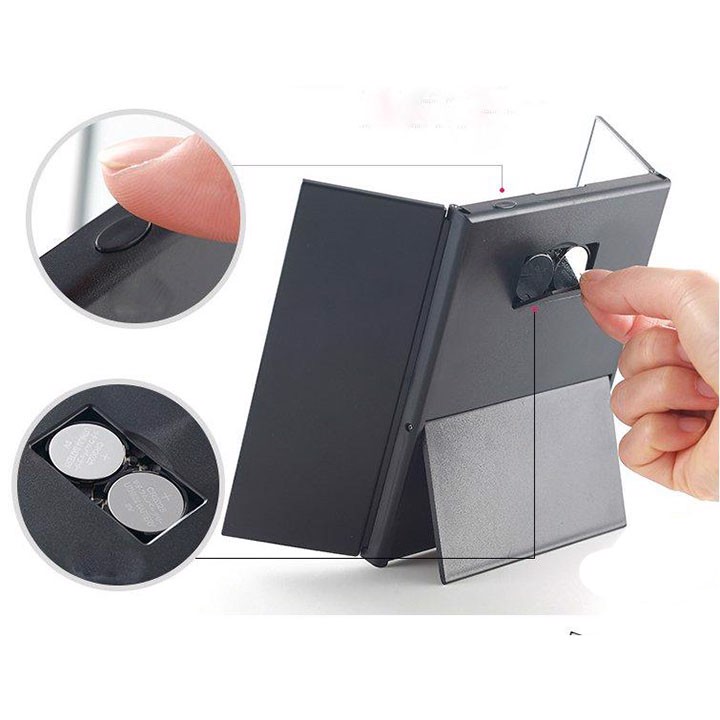 Gương trang điểm đèn led 3 mặt gấp gọn