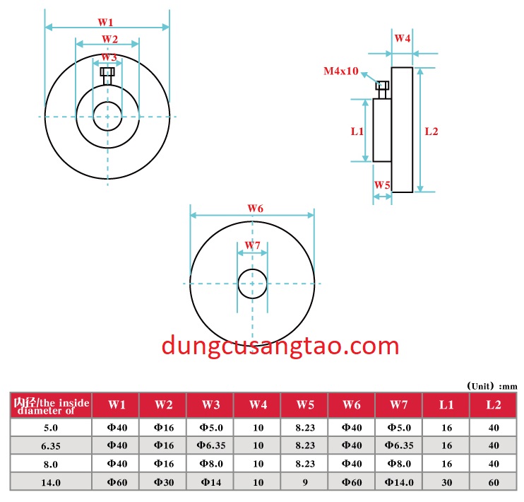 Tay quay alu - step motor Handwheel (tay quay dùng cho các motor bước 42 / 57 / 86)