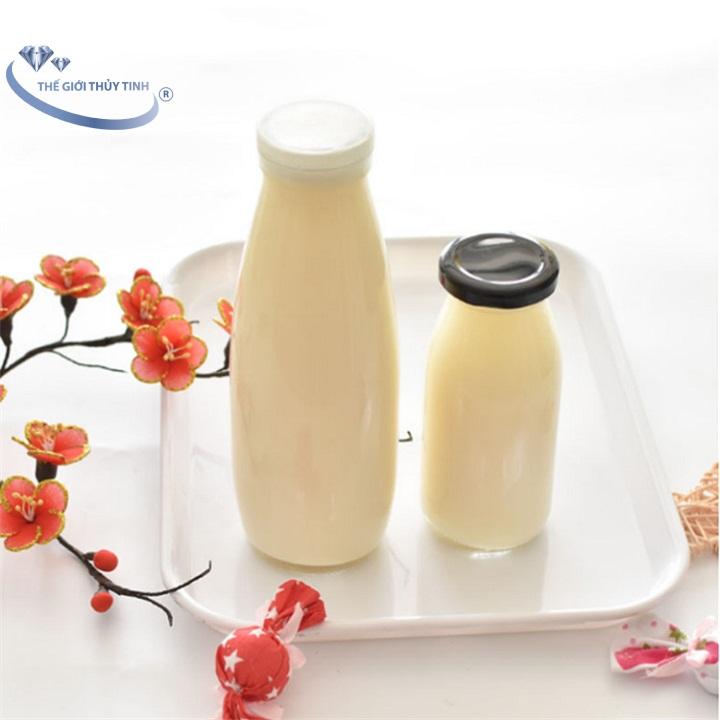 CHAI THỦY TINH ĐỰNG SỮA NẮP THIẾC 200ML