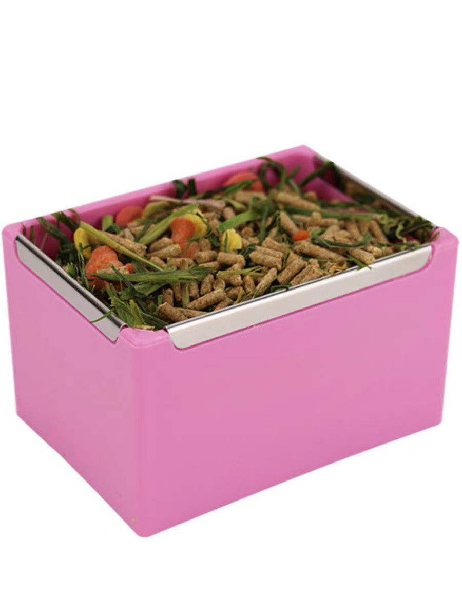 chén chữ nhật gắn lồng dành cho thỏ, bọ, chó, mèo - T3 PETS SHOP