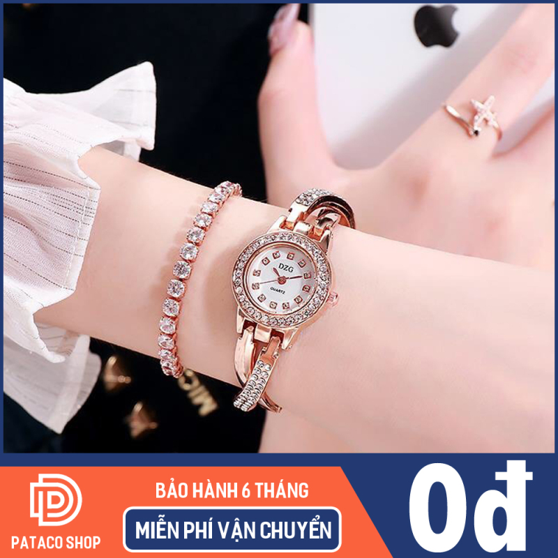 Đồng hồ nữ thời trang DZG D126 dây chéo mặt đính đá cực đẹp ,Bảo hành 6 tháng