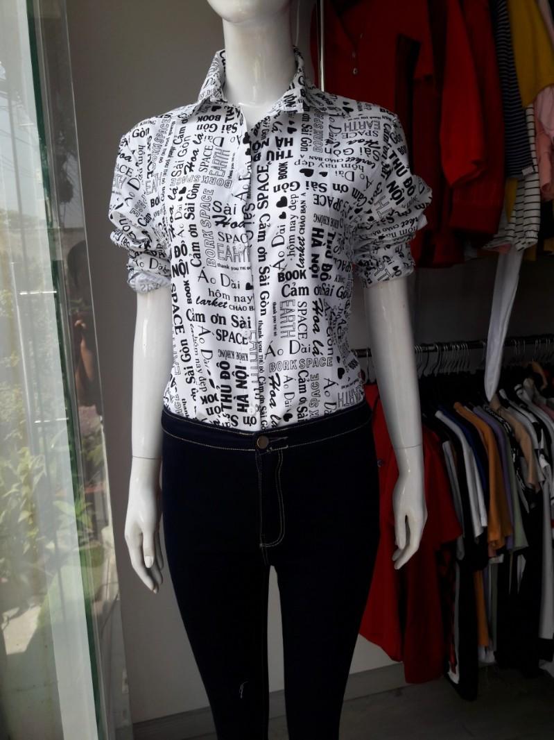 Áo sơ mi in chữ siêu hót