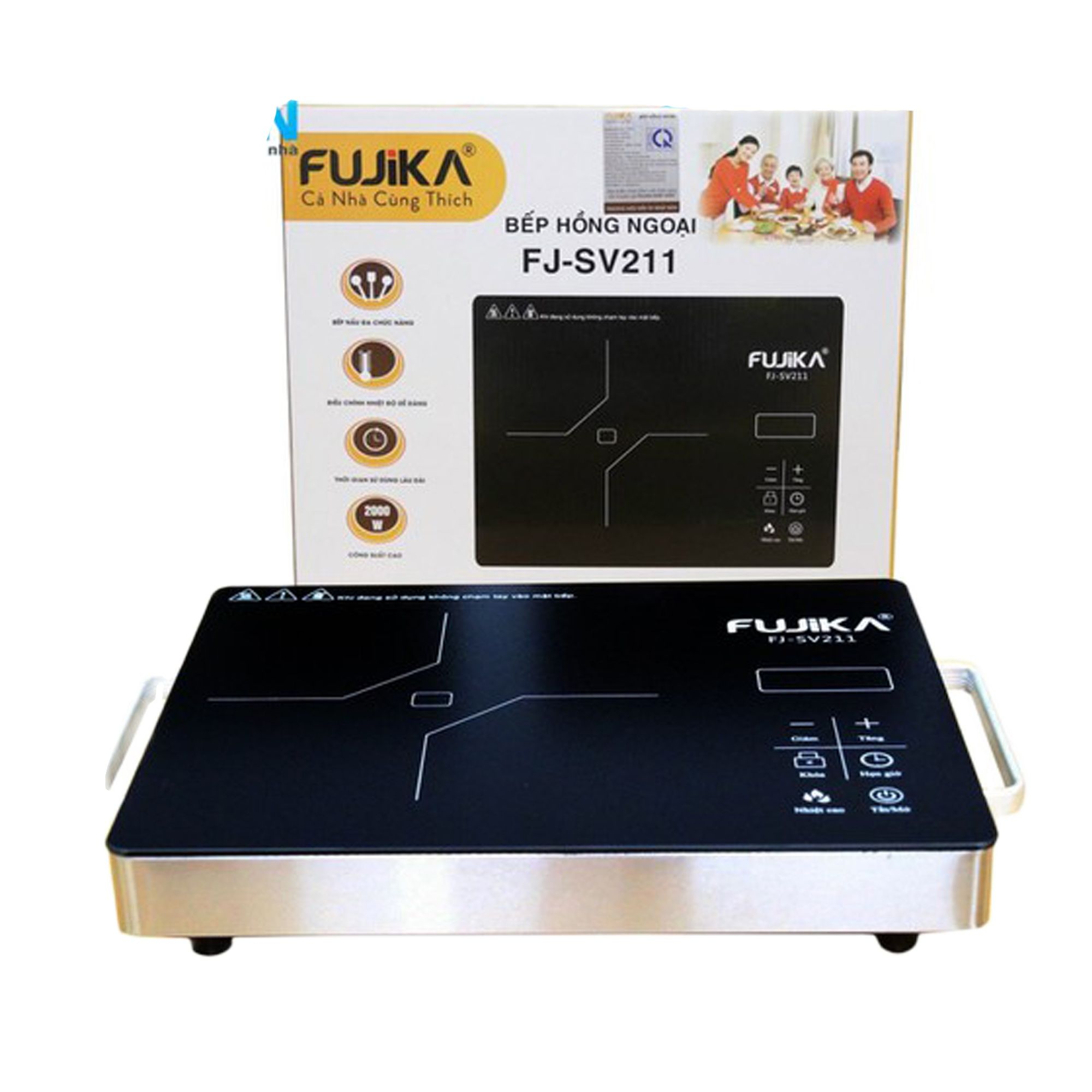 [ HÀNG CHÍNH HÃNG ] Bếp Hồng Ngoại 2000W Fujika FJ-SV211/NK-Media-SV222 Cao Cấp, Mặt Kính Cường Lực Nấu Mọi Loại Nồi, BẢO HÀNH 12 THÁNG