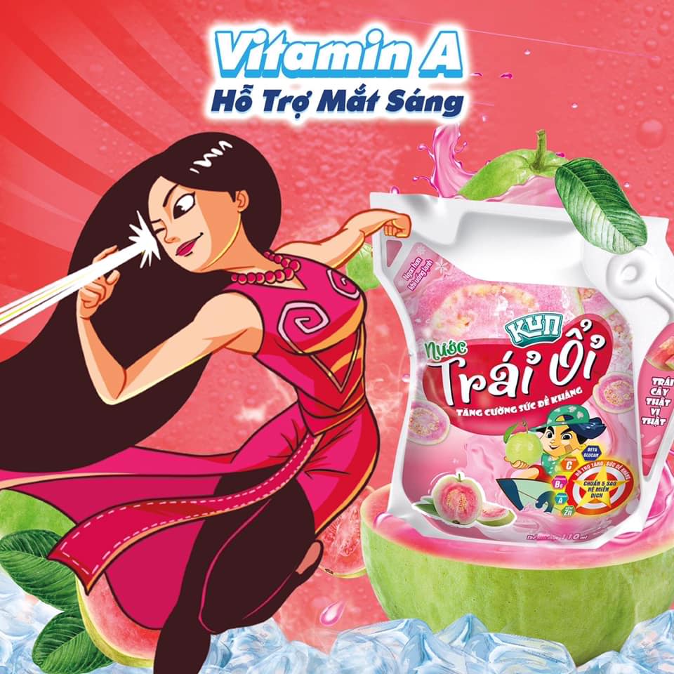 [HCM]NƯỚC ỔI KUN TÚI 110ML