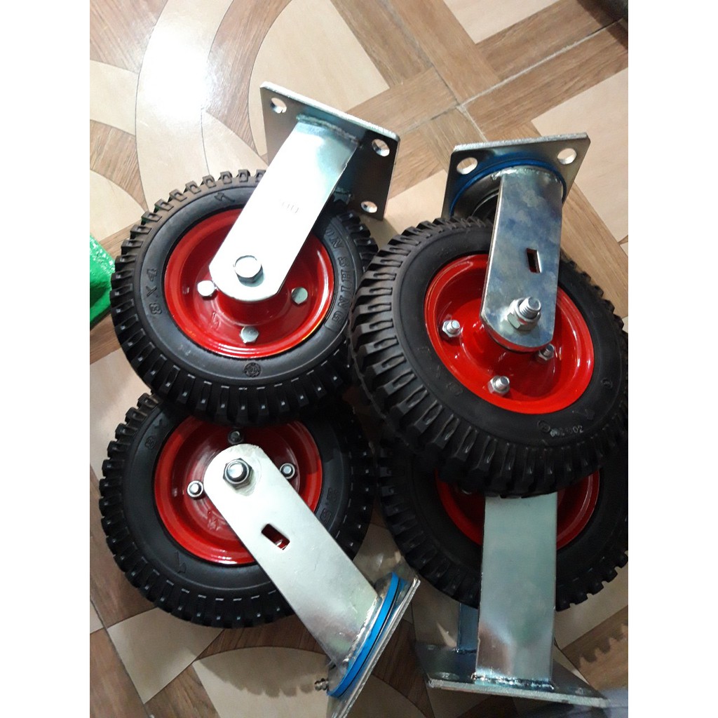 [TOP 1 LAZADA] Bộ 4 bánh xe CỐ ĐỊNH đẩy hàng Φ200mm độ chịu tải đến 200kg mỗi bánh