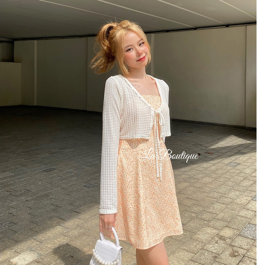 [Ảnh thật] Áo khoác lưới croptop co giãn dễ phối đồ size S/M