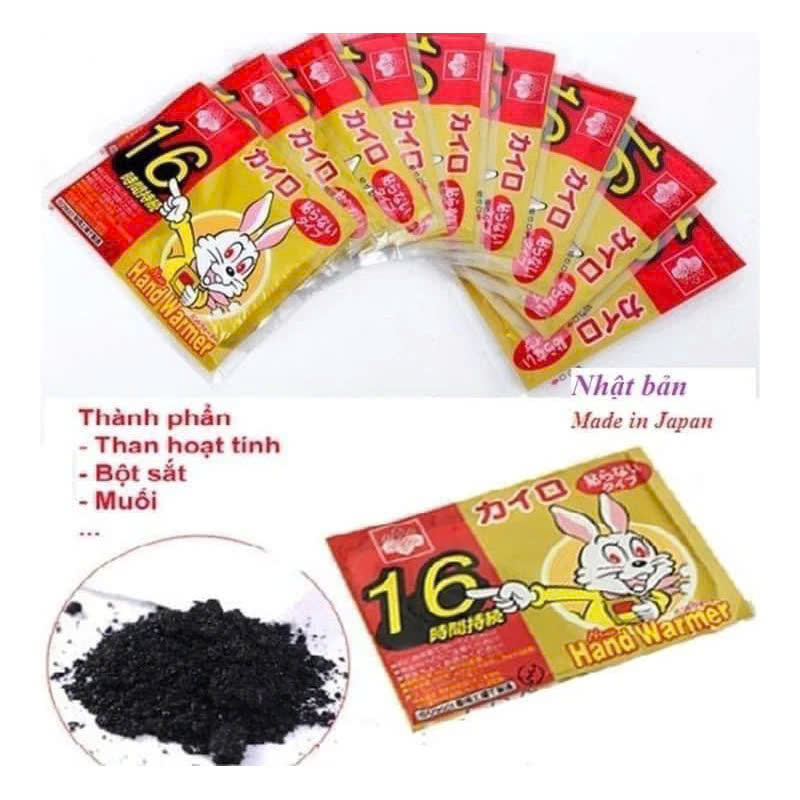 Miếng dán giữ nhiệt Kairo ấm bụng cơ thể toàn thân 16 tiếng an toàn tiện lợi cho bé và người lớn