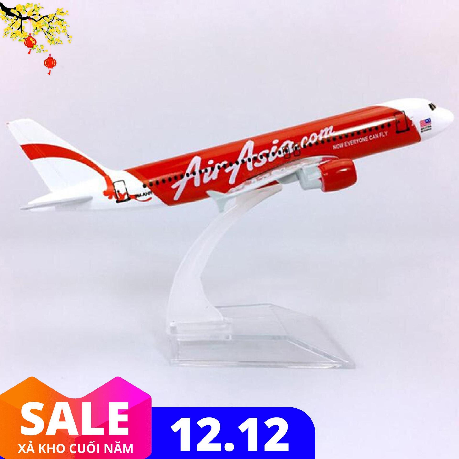 MÔ HÌNH MÁY BAY A350 AIR ASIA 20CM + KÈM ĐẾ MICA I Chất liệu hợp kim sáng - máy bay - UNINSHOP