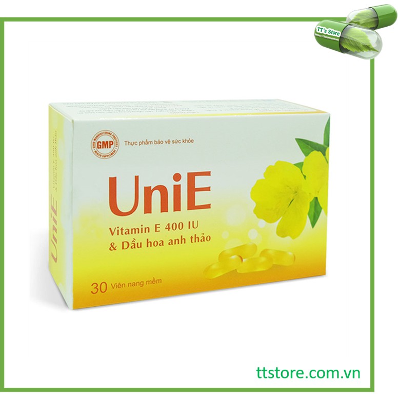 [HCM]UniE (Hộp 30 viên) - Vitamin E 400 IU Dầu hoa anh thảo [Enat 400 Unnie Uni E]