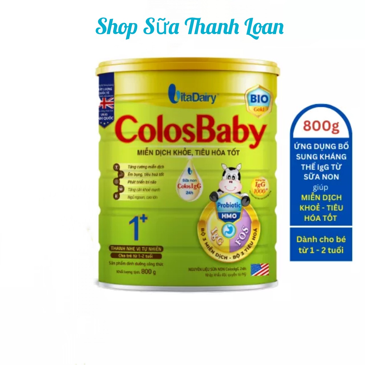 Sữa non colosbaby bio gold 1+ 800gram/lon.