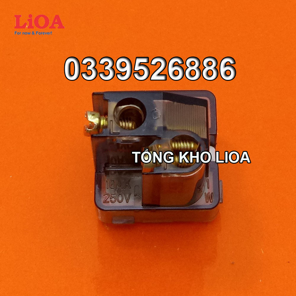 Hạt công tắc LiOA gắn mặt lỗ vuông 1 chiều 10A (2200W)