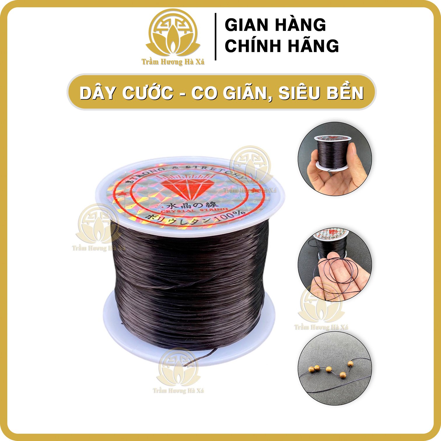 Cuộn dây co giãn xỏ vòng tay, đính cườm, xâu vòng cổ, xâu chuỗi, đàn hồi tốt, siêu bền