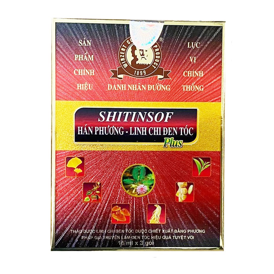 [HCM]Dầu Gội Đen Tóc Thuốc Nhuộm Tóc Shitinsof Hán Phương Linh Chi Danh Nhân Đường (Hộp 3 Gói X 15ML)