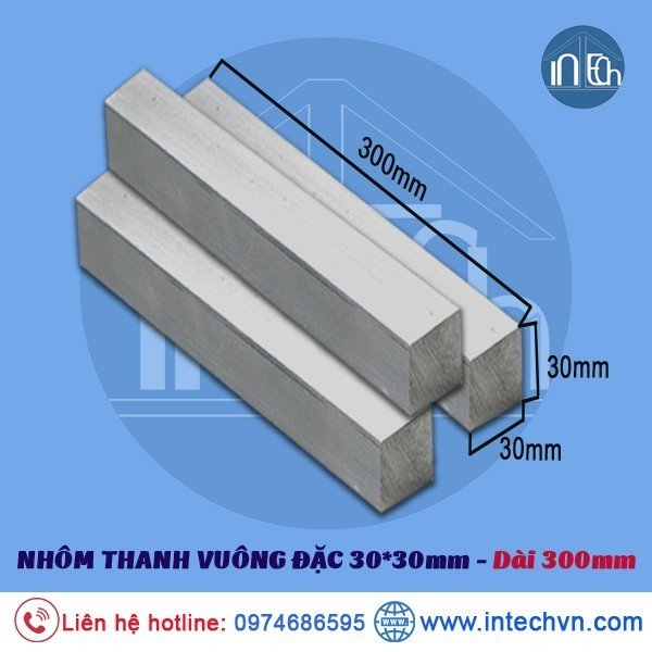 NHÔM THANH VUÔNG ĐẶC 30x30mm