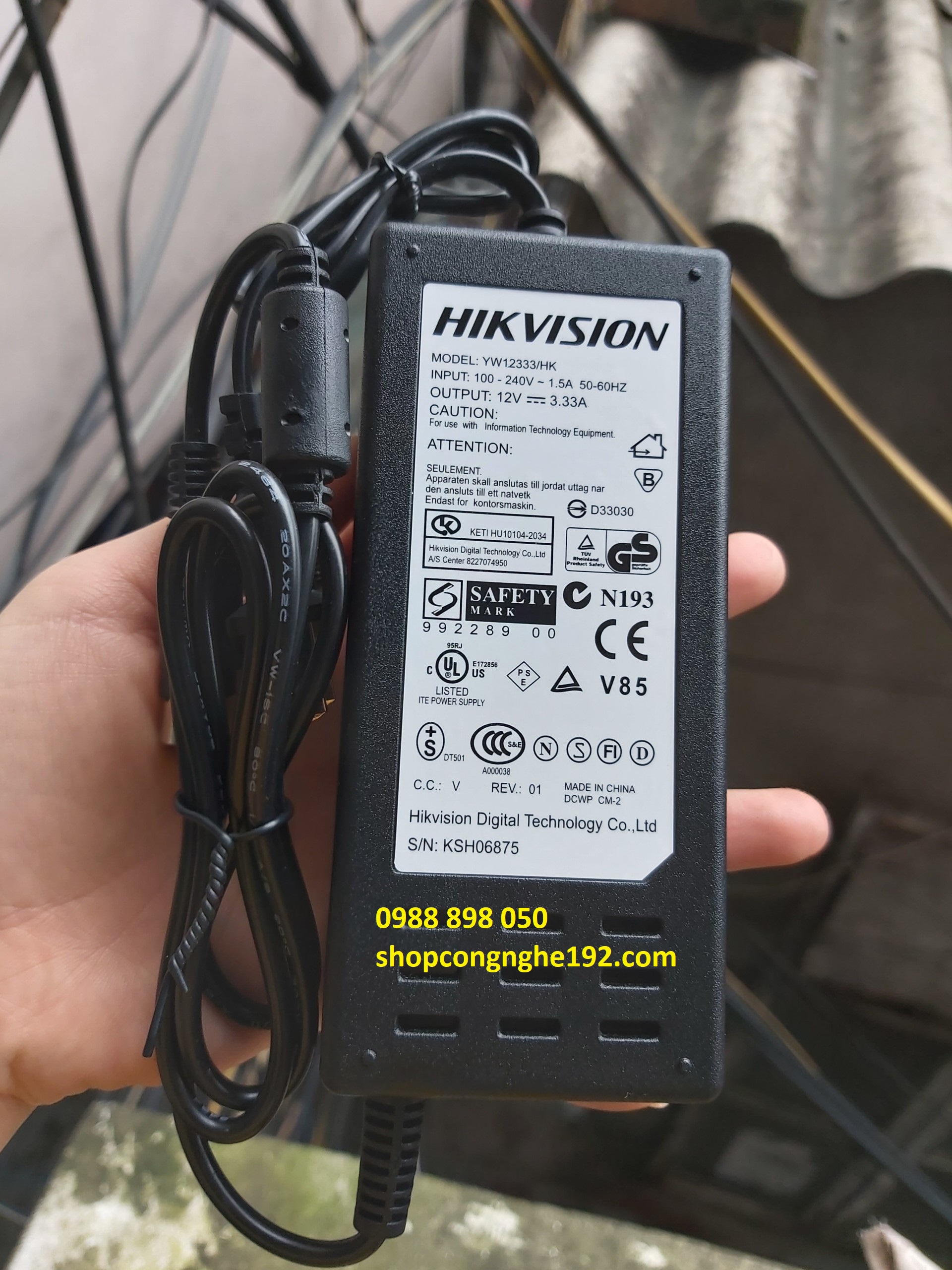 Adapter-nguồn đầu ghi hikvision 12v 3,33a chân 4 kim