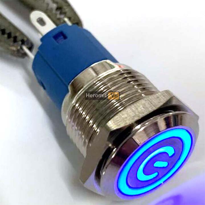 Nút nhấn nguồn 12mm Nút nhấn giữ có led (chưa jack)