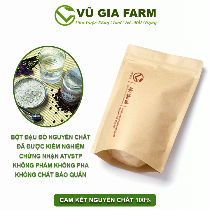 Bột Đậu Đỏ Nguyên Chất Vũ Gia (50gr/túi) - Mặt nạ dưỡng da tắm trắng cải thiện sắc tố da dưỡng ẩm chống lão hóa da - Đã được kiểm nghiệm y tế