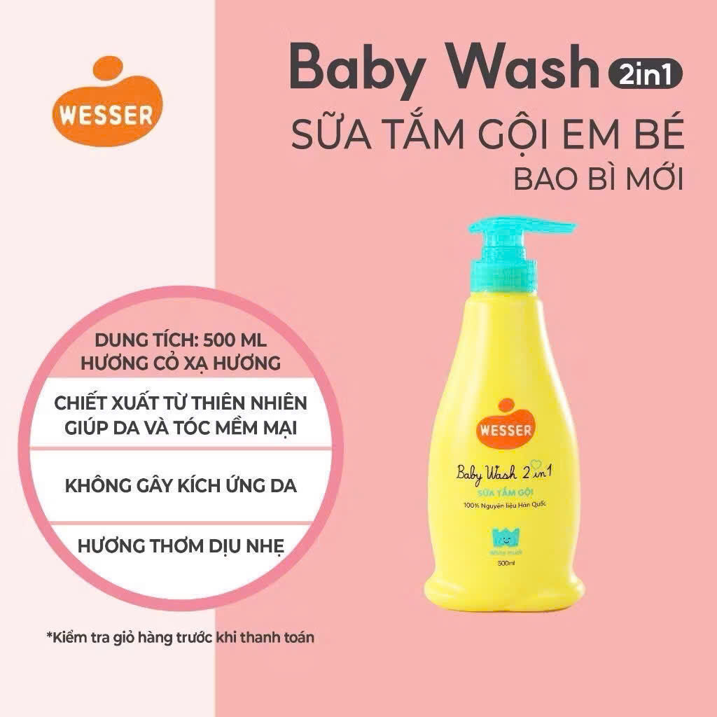 SỮA TẮM GỘI EM BÉ WESSER 500 ml