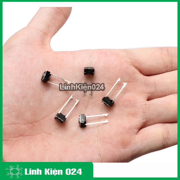 Combo 10 Nút Nhấn 2 Chân Vuông Đen 6x6x5mm
