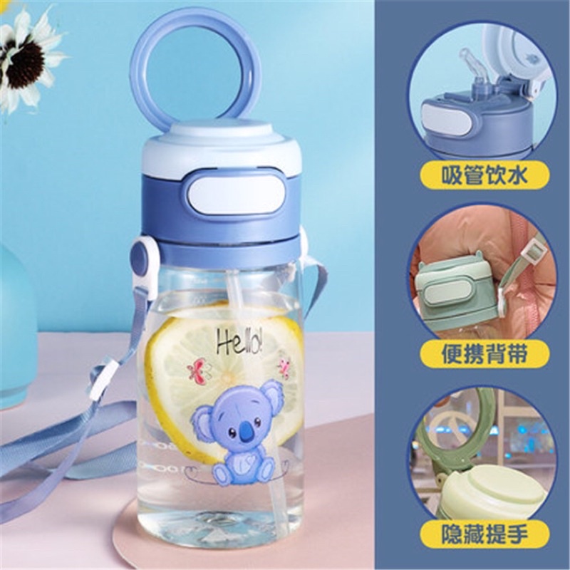 Bình nước học sinh 550ml dáng đẹp dễ thương