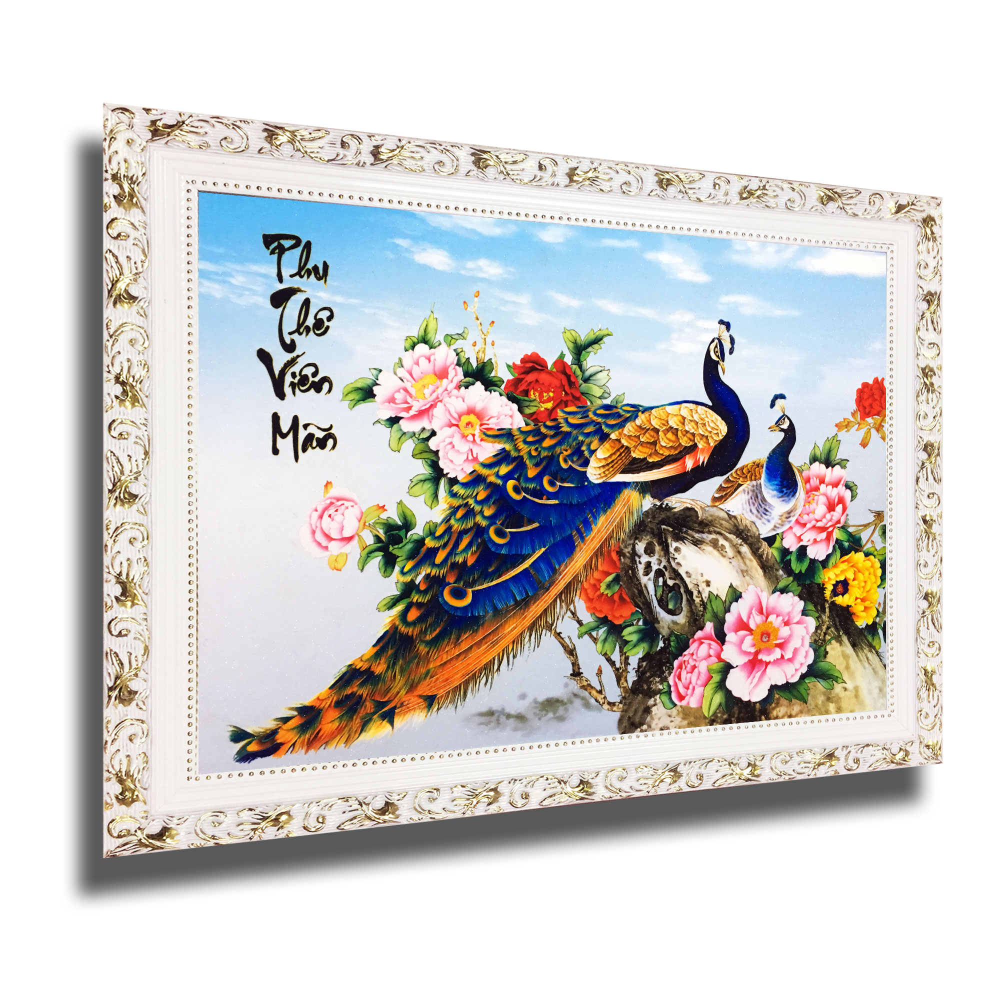 Tranh treo tường - Phu Thê Viên Mãn 08 - Tranh Minh Hiền (KHUNG GỖ - 60 x 70cm)