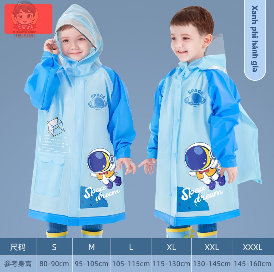 Áo mưa cho bé 2-10 tuổi- loại tốt-chính hãng, áo mưa trẻ em họa tiết hình thú ngộ nghĩnh nhiều màu tươi sáng-aomua001
