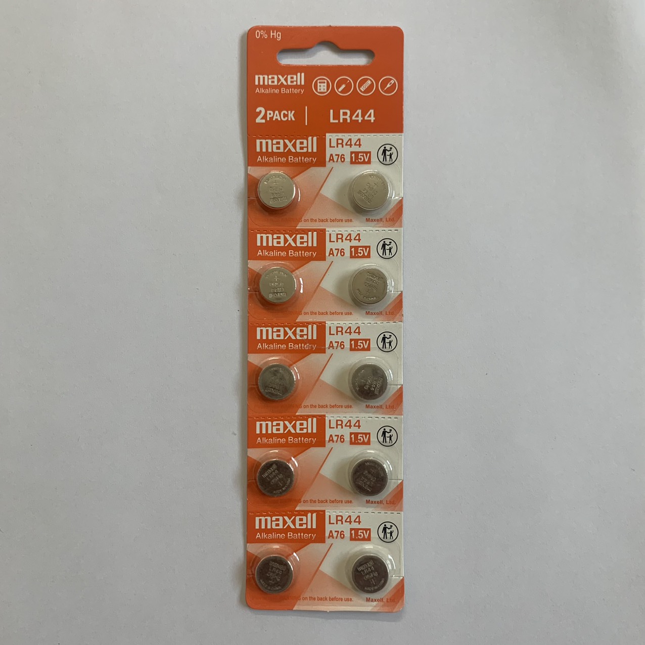 Vỉ 10 viên pin LR44 AG13 Maxell thay máy tính casio