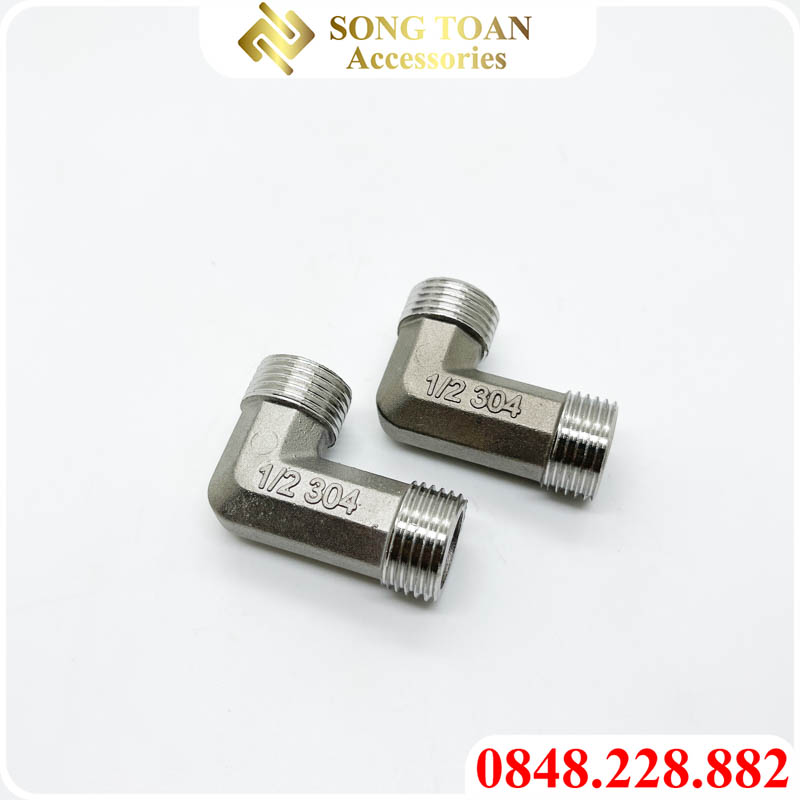 Co inox 21, co ren ngoài 21 inox 304, cút ren ngoài dn15 inox