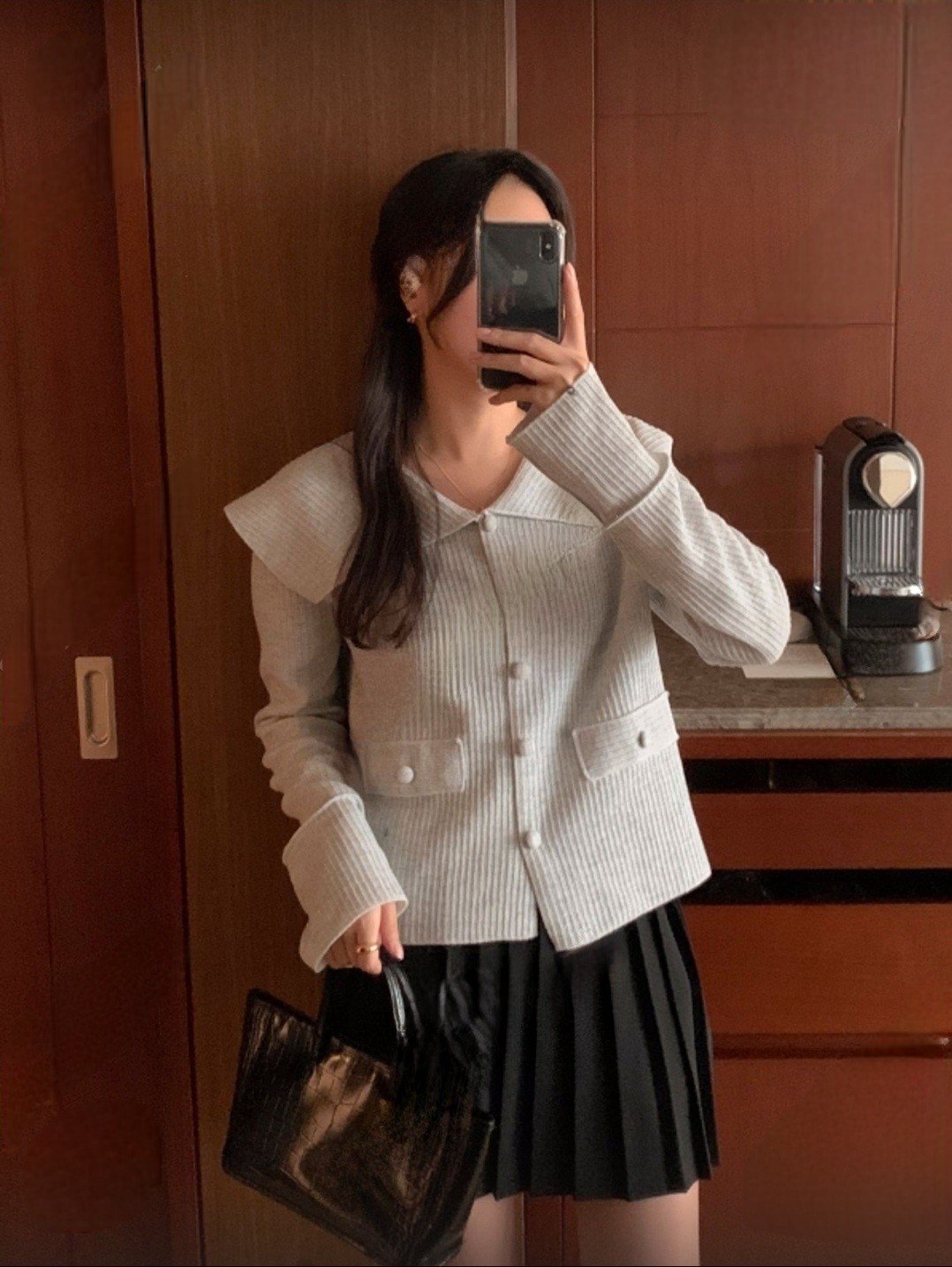 [ogniM Seoul] Áo cardigan len tăm cổ bẻ phong cách Hàn Quốc (Made in Korea)