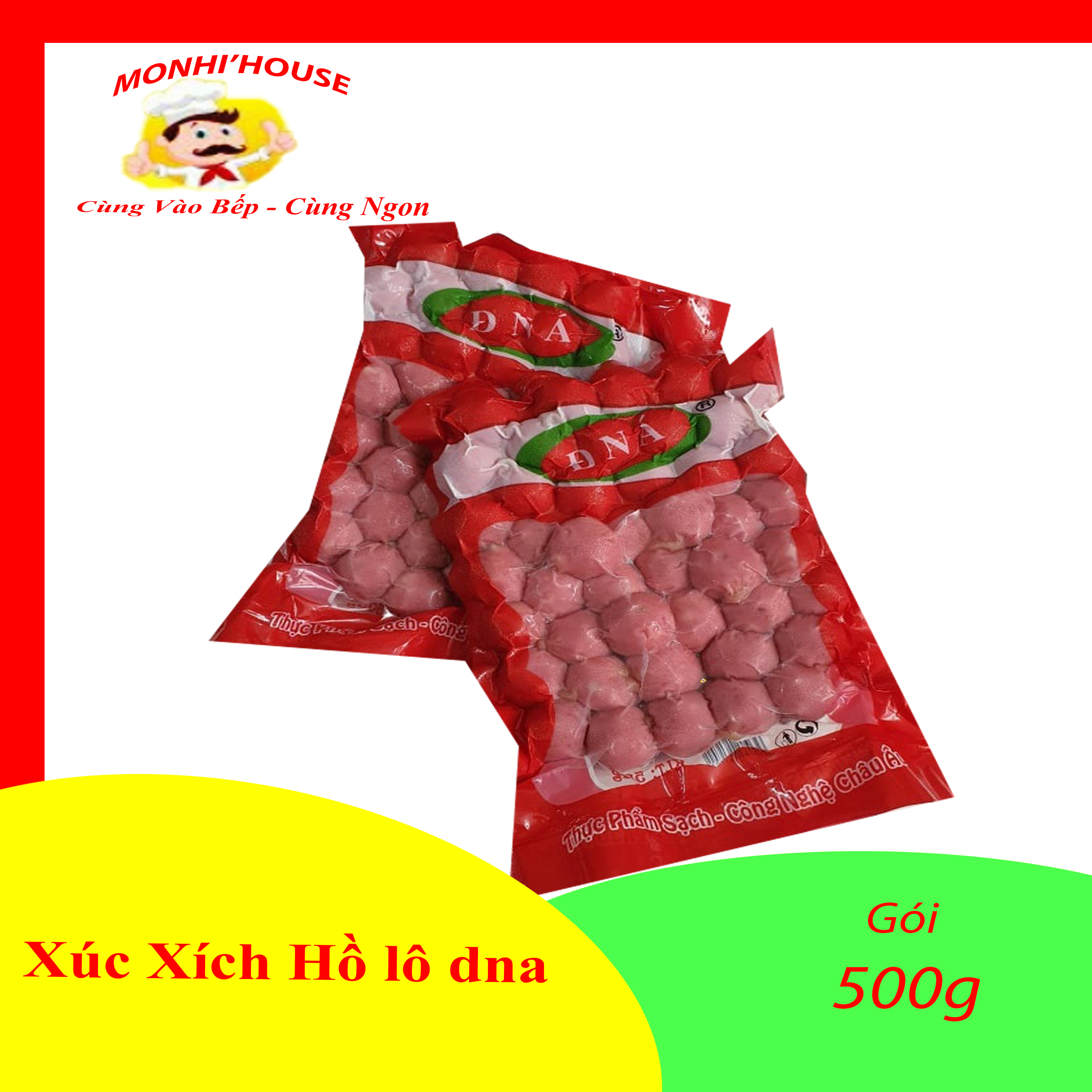 Gói 500g Xúc xích Hồ Lô ĐNÁ(40-45 viên)