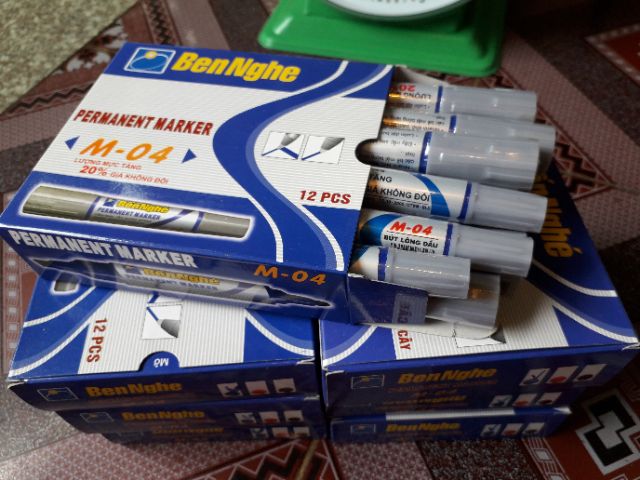 Combo 05 Bút Lông Dầu M04 Bến Nghé (Không Xóa)