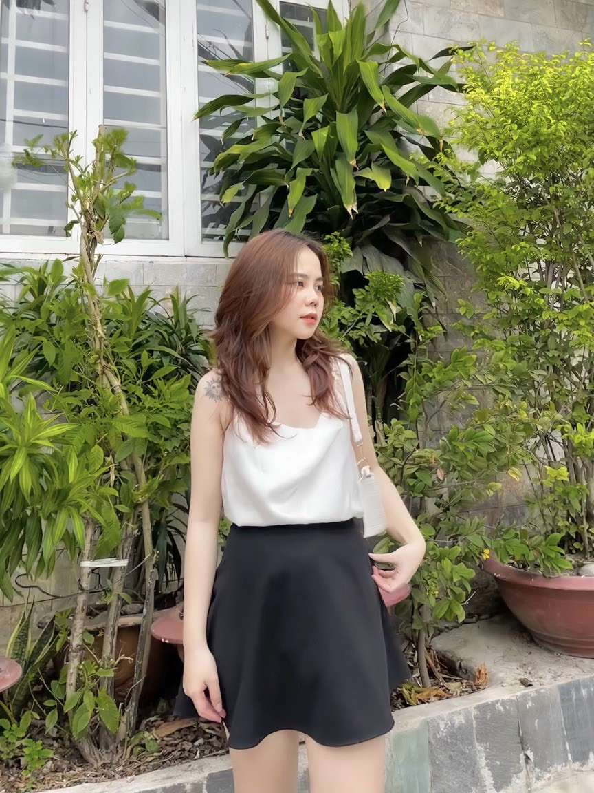Áo hai dây phi bóng cổ đổ phối xích thời trang TTSA1245