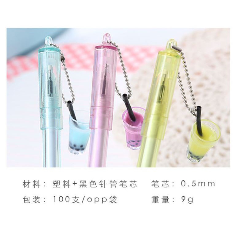 Bút Gel Nước Mực Đen Ly Trà Sữa H68