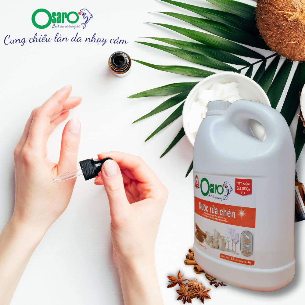 Nước rửa chén hữu cơ OSARO 3800ml tinh dầu Quế
