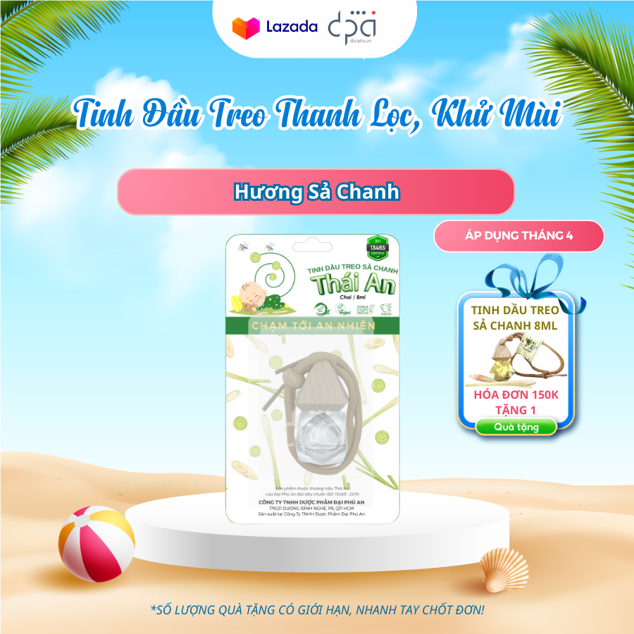Combo 2 Tinh dầu treo hương Sả chanh Thái An (C/8ml)