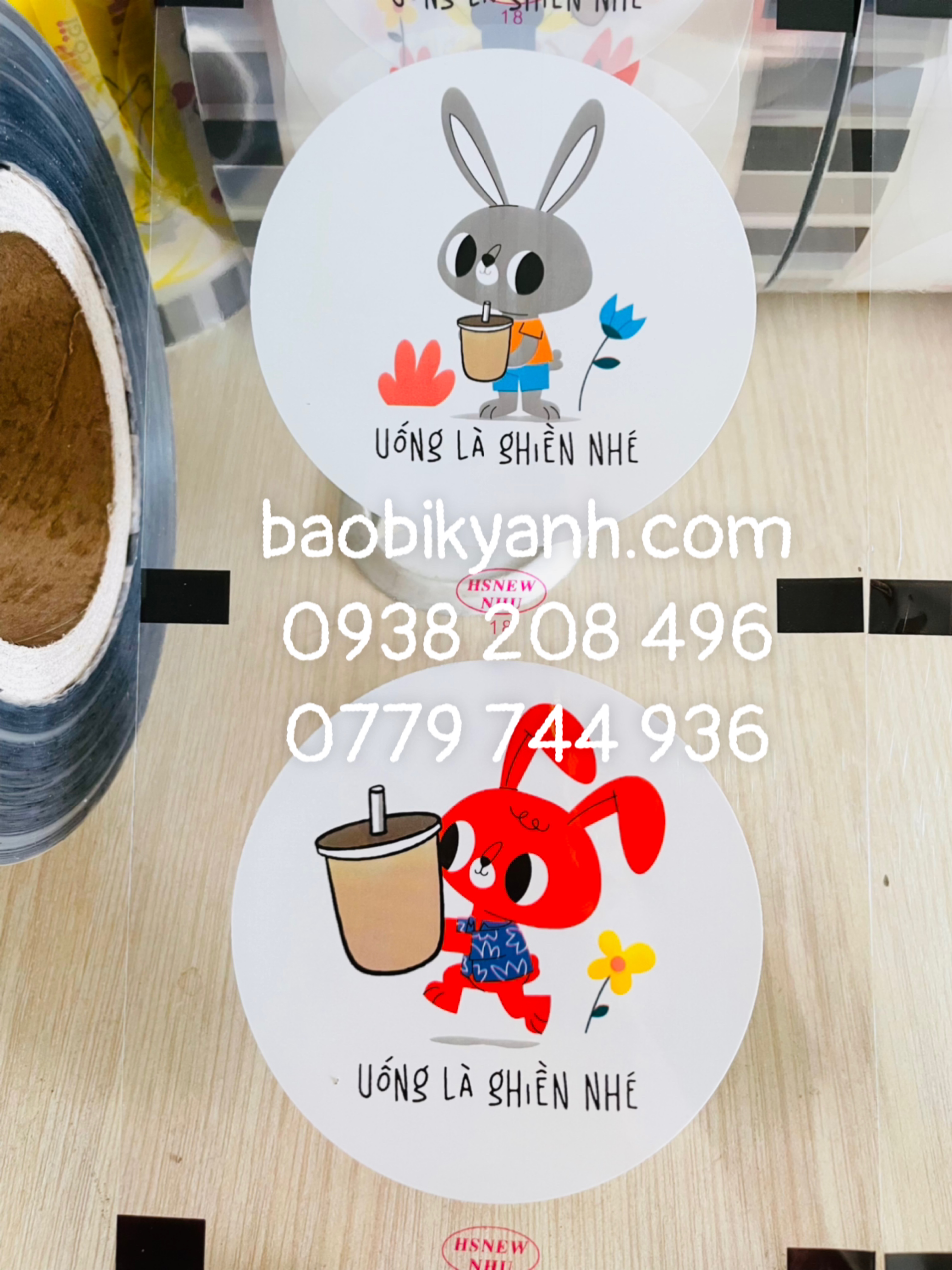 cuộn màng dập cốc trà sữa, màng dập nắp, cuộn seal ép ly