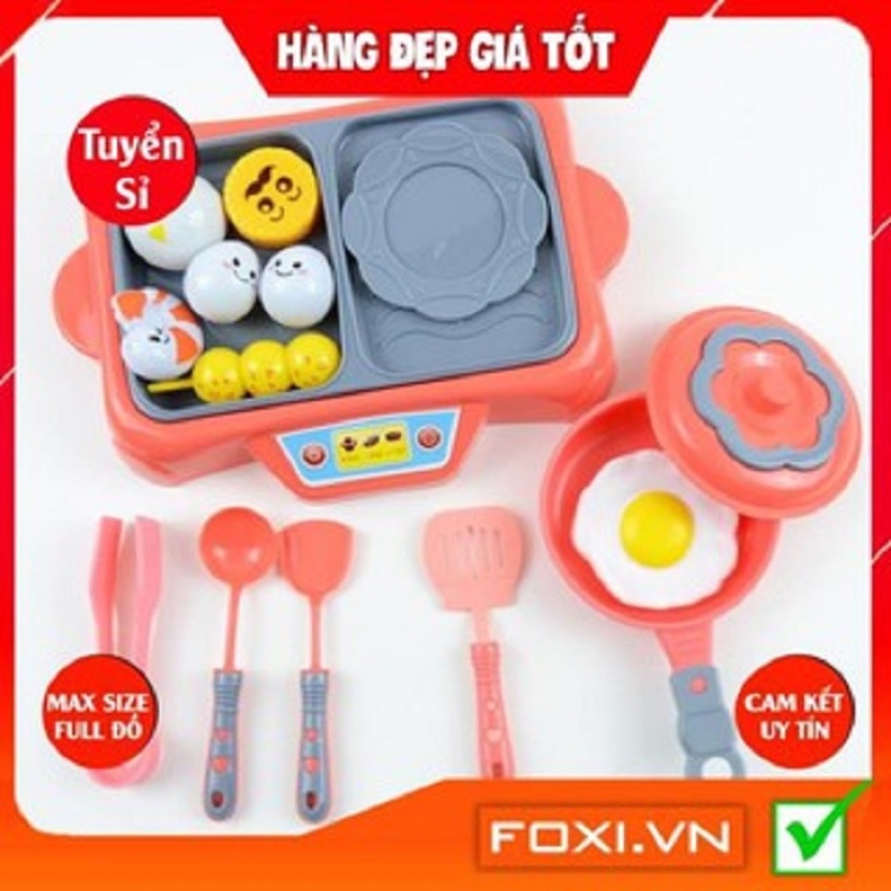 Bộ đồ chơi nấu ăn cao cấp 16 chi tiết Foxi dễ thương-Trò chơi nhập vai-Giáo dục hướng nghiệp cho bé