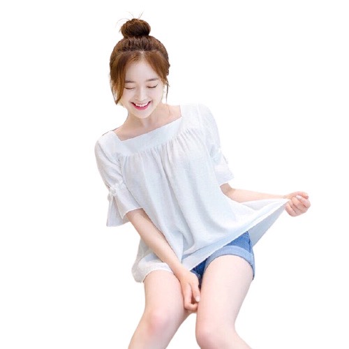 Áo Kiểu Nữ Cổ Vuông Tay Xẻ
