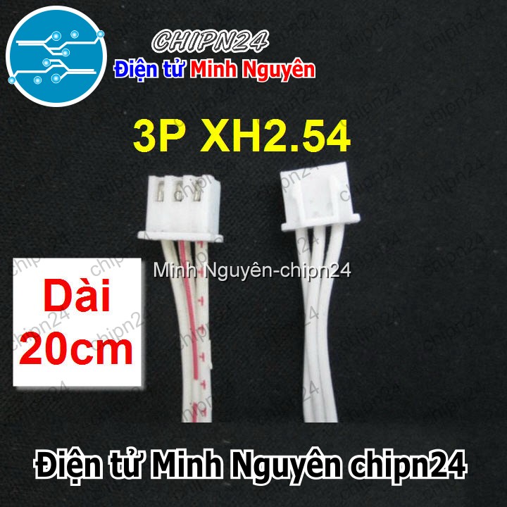 [3 sợi] (P10) Dây bẹ trắng 3P XH2.54mm 2 đầu cắm dài 20cm - HH000208