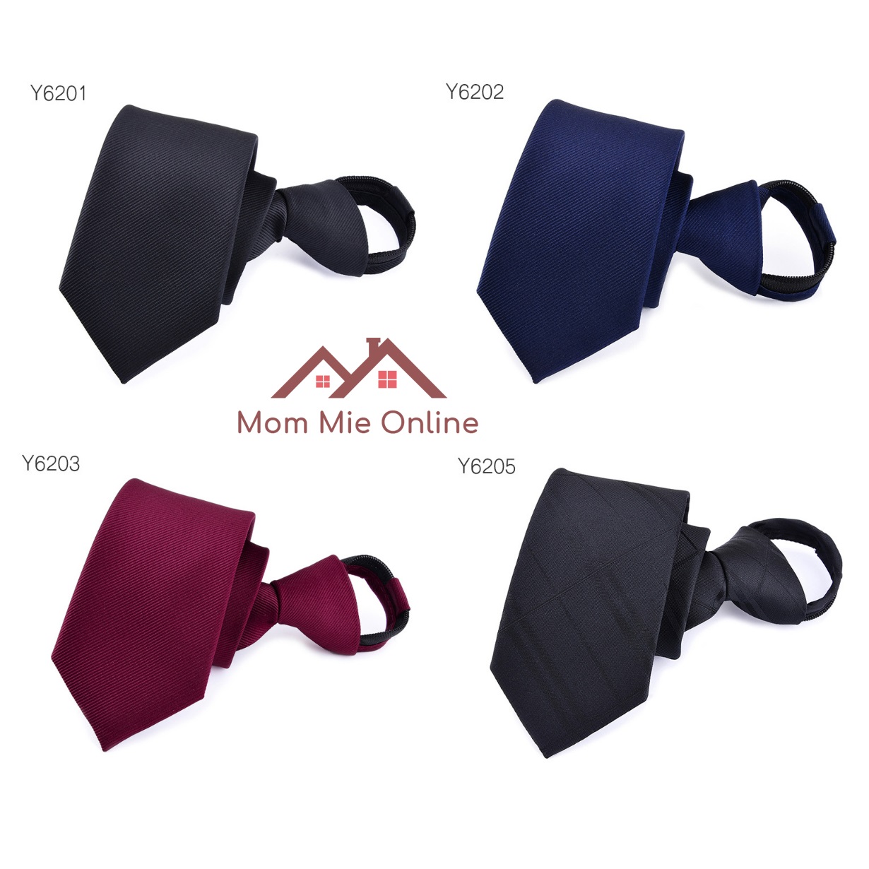 [HCM]Hộp cà vạt nam bản 6cm thắt sẵn, vải dày, có khóa kéo, làm quà tặng