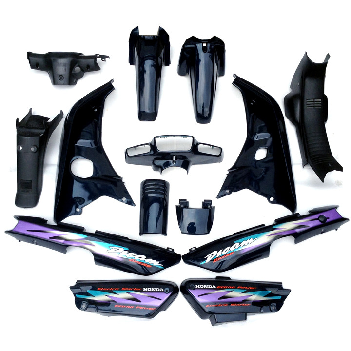 ( Tặng Tem ) Bộ Vỏ Nhựa - Dàn áo xe Dream 3  - dream lùn màu  Đen - nhựa trắng ABS loại 1