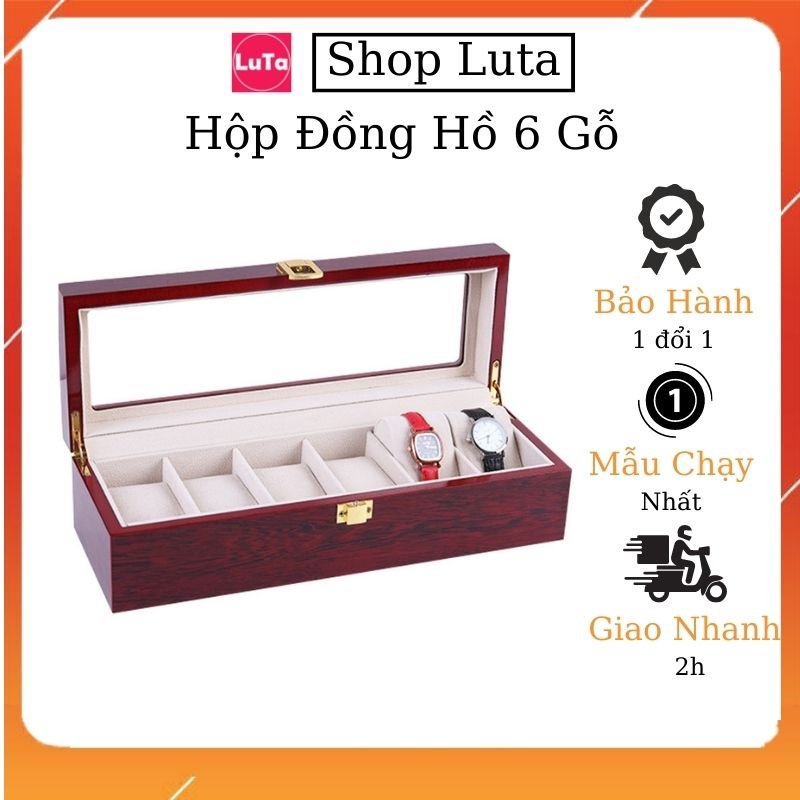 [HCM]Hộp đựng đồng hồ gỗ 6 chiếc