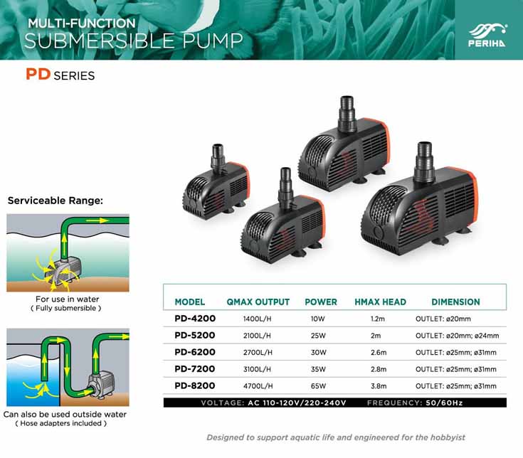 Máy Bơm Nước Periha PD-4200 10W - Máy Bơm Hồ Cá Cao Cấp